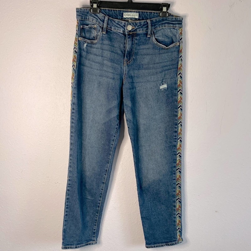 Knox Rose Women Medium Washed Straight Leg Mom Denim Jeans Size 8